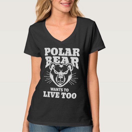 Cool Polar Bear Live Climate Change Polar Bear T-Shirt (Vorderseite)