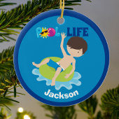 Cool Pool Boy Personalisiert Kids Swim Team Keramik Ornament
