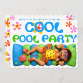 Cool Pool-Party Einladung (Vorne/Hinten)