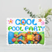 Cool Pool-Party Einladung (Stehend Vorderseite)