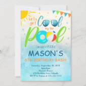 Cool Pool Party Geburtstag Einladung (Vorderseite)