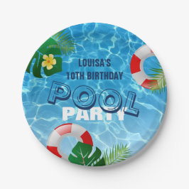Cool Pool Party Geburtstag Pappteller