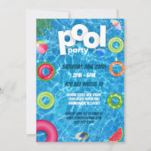 Cool Pool Party | Geburtstag schwimmen Einladung (Vorderseite)