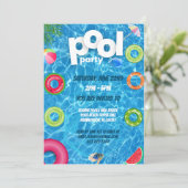 Cool Pool Party | Geburtstag schwimmen Einladung (Stehend Vorderseite)