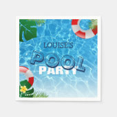 Cool Pool Party | Geburtstag schwimmen Serviette (Vorderseite)