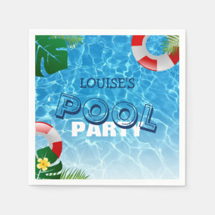 Cool Pool Party   Geburtstag schwimmen Serviette