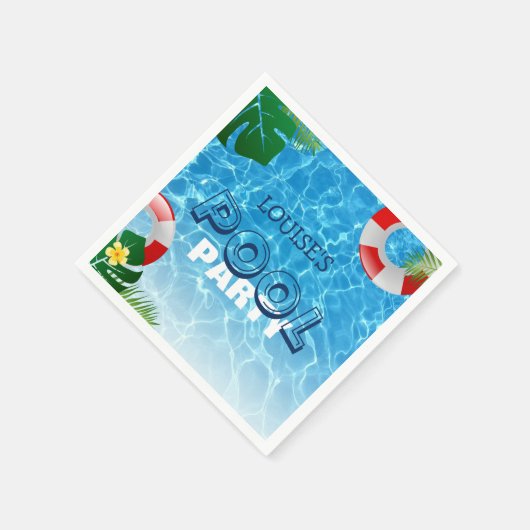 Cool Pool Party | Geburtstag schwimmen Serviette (Ecke)