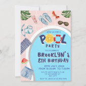 Cool Pool Party Geburtstagseinladung Einladung (Vorderseite)