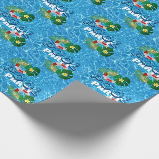 Cool Pool Party Kindergeburtstag Geschenkpapier (Ecke)