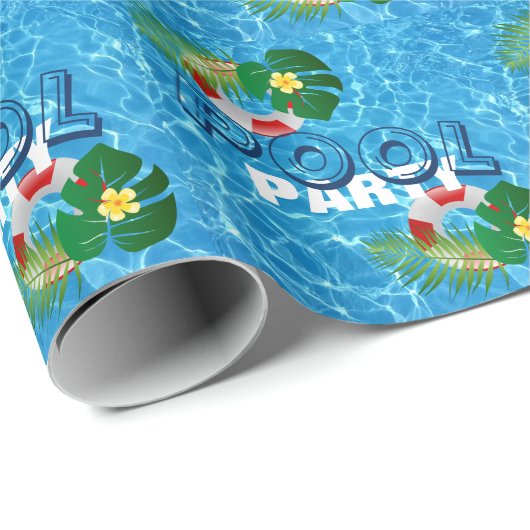 Cool Pool Party Kindergeburtstag Geschenkpapier (Rolleneckpunkt)
