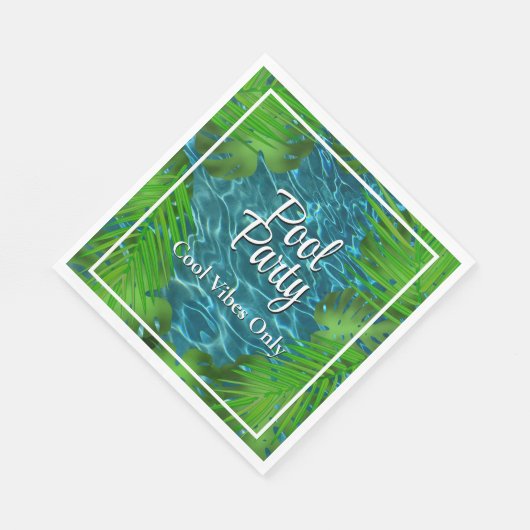 Cool Pool Party Palm Blätter Serviette (Ecke)