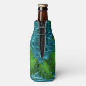 Cool Pool Party vibes palm Blätter Flaschenkühler (Flasche Rückseite)