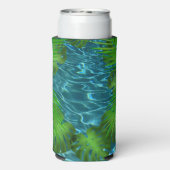 Cool Pool Party vibes palm Blätter Selters Dosenkühler (Seltzer Rückseite)