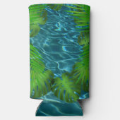 Cool Pool Party vibes palm Blätter Selters Dosenkühler (Rückseite)