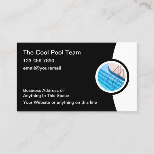 Cool Pool Service Business Cards Design Template Visitenkarte (Vorderseite)