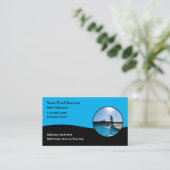 Cool Pool Service Business Cards Visitenkarte (Stehend Vorderseite)