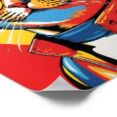 Cool Pop Art Cat in Sunglasses Poster (Ecke)