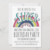 Cool Pop Art Rainbow Any Age Birthday Invitation Einladung (Vorderseite)