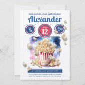 Cool Popcorn Movie Night Cinema Party Einladung (Vorderseite)