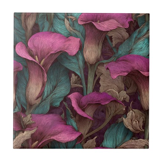 Cool Portuguese Calle Lilies  Tiles  For Bathroom  Fliese (Vorderseite)