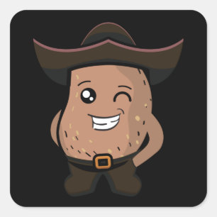 Cool Potato Quadratischer Aufkleber