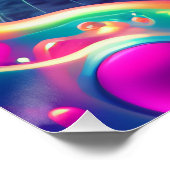 Cool Psychedelic Psychonaut Kitty Cat Poster (Ecke)