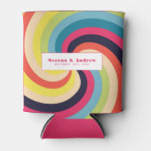 Cool Psychedelic Retro Abstrakt Cooler Dosenkühler (Vorderseite)