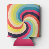 Cool Psychedelic Retro Abstrakt Cooler Dosenkühler (Rückseite)