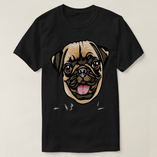Cool Pug Dog Face  T-Shirt (Design vorne)