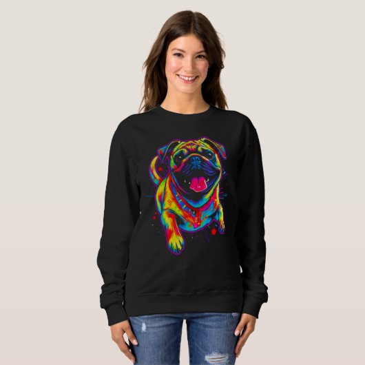 Cool Pug Dog Sweatshirt (Vorne ganz)