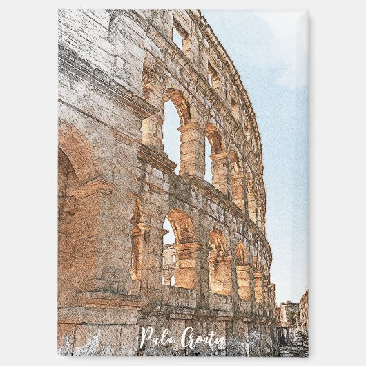 Cool Pula Kroatien Sehenswürdigkeit Reisen Magnet (Vorderseite)