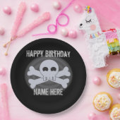 Cool Punk Custom Happy Birthday Skull Pappteller (Party)