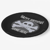 Cool Punk Custom Happy Birthday Skull Pappteller (Schrägansicht)