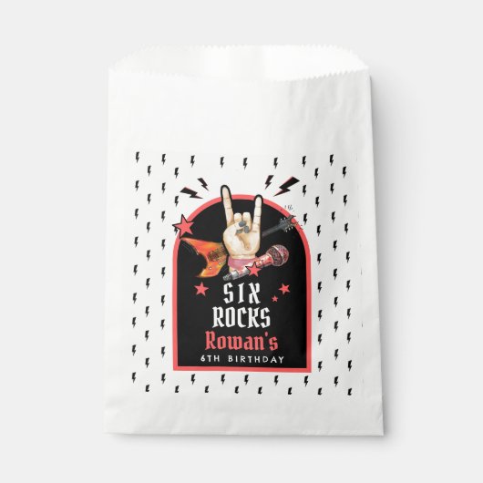 Cool Punk Rockstar Any Age Birthday Geschenktütchen (Vorderseite)