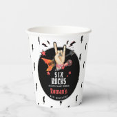 Cool Punk Rockstar Any Age Birthday Pappbecher (Rückseite)