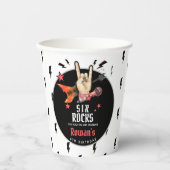 Cool Punk Rockstar Any Age Birthday Pappbecher (Vorderseite)