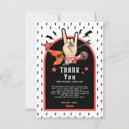 Cool Punk Rockstar Birthday Thank You Card Dankeskarte