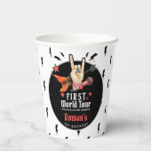 Cool Punk Rockstar First Birthday  Pappbecher (Rückseite)