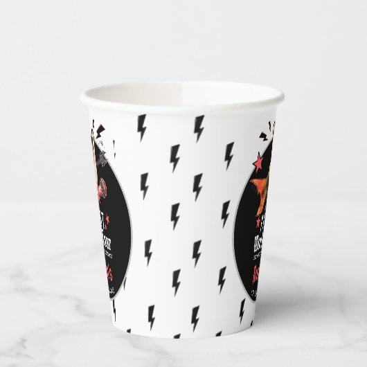 Cool Punk Rockstar First Birthday  Pappbecher (Links)