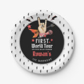 Cool Punk Rockstar First Birthday Pappteller (Vorderseite)