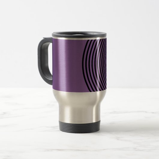 Cool Purple Spiral Vortex Monogram Reisebecher (Vorderseite Links)
