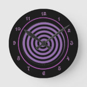 Cool Purple Spiral Vortex Runde Wanduhr (Vorderseite)