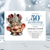 Cool Quirky Man 50 Birthday Editable Invitation Einladung