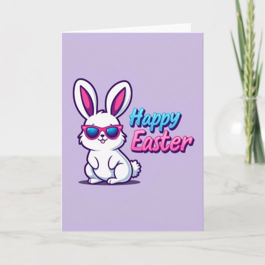 Cool Rabbit Happy Easter Card Karte (Vorderseite)