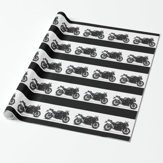 COOL RACING SPORTS SCHWARZES MOTORRAD 297090 GESCHENKPAPIER (Ungerollt)