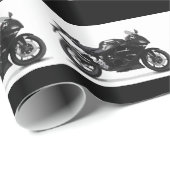 COOL RACING SPORTS SCHWARZES MOTORRAD 297090 GESCHENKPAPIER (Rolleneckpunkt)