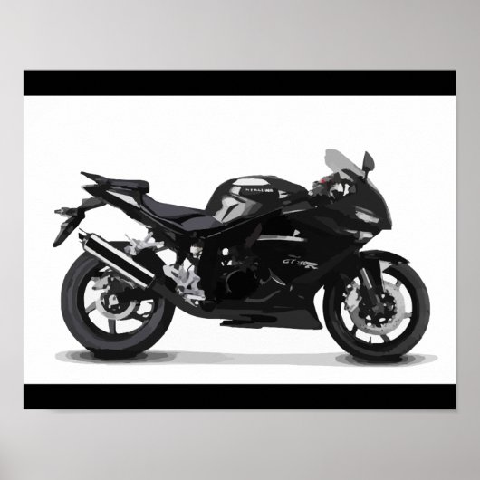 COOL RACING SPORTS SCHWARZES MOTORRAD 297090 POSTER (Vorne)