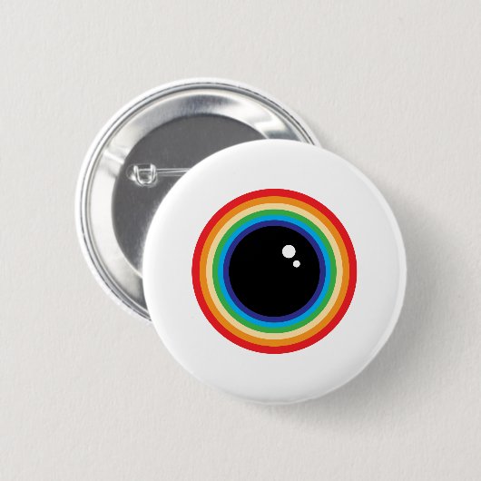 Cool Rainbow Eyeball Button (Vorne & Hinten)