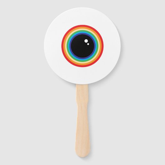 Cool Rainbow Eyeball Fächer (Vorderseite)