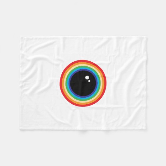 Cool Rainbow Eyeball Fleecedecke (Vorderseite (Horizontal))